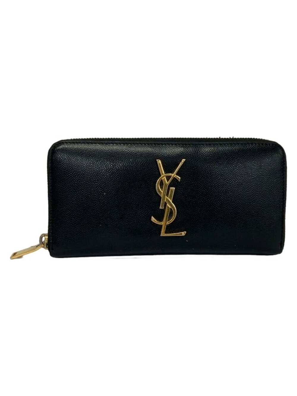Saint Laurent Paris Wallet Black Zip Around Leather